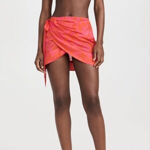 $125 NWT Rhode Red & Purple Sarong Swim Cover-Up Skirt Sz Medium M